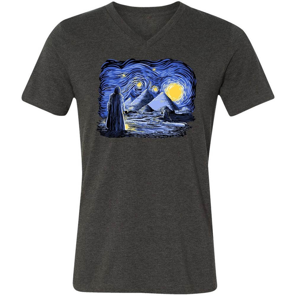 Unisex V-Neck T-Shirt - VYHCPHBA - Dark Grey Heather - 8