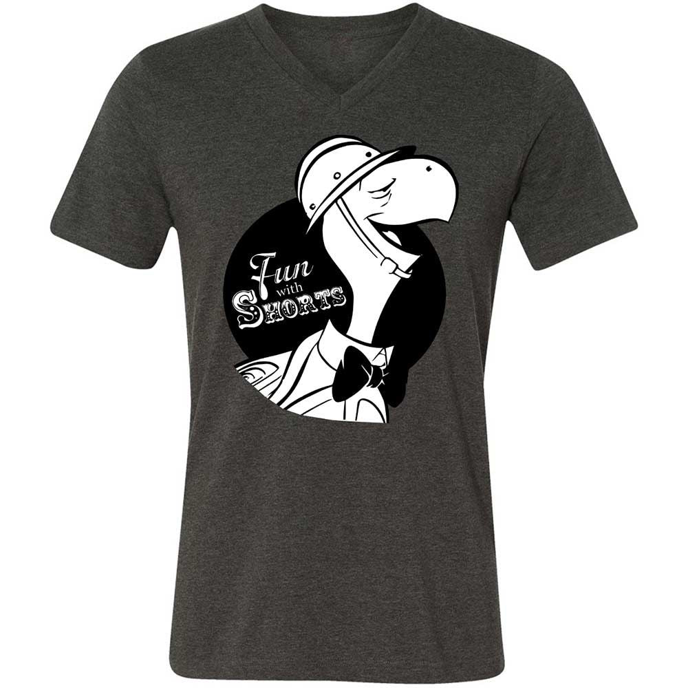 Unisex V-Neck T-Shirt - D68B4ZT9 - Dark Grey Heather - 8