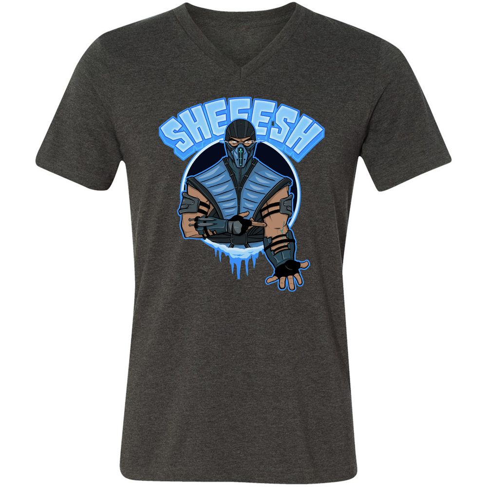 Unisex V-Neck T-Shirt - 6R4MV69P - Dark Grey Heather - 8