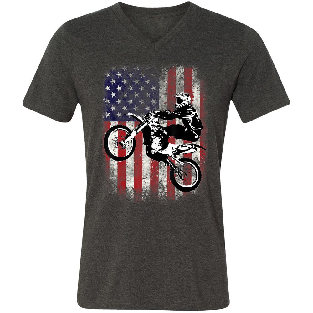 Unisex V-Neck T-Shirt - 7EDSG3VG - Dark Grey Heather - 8