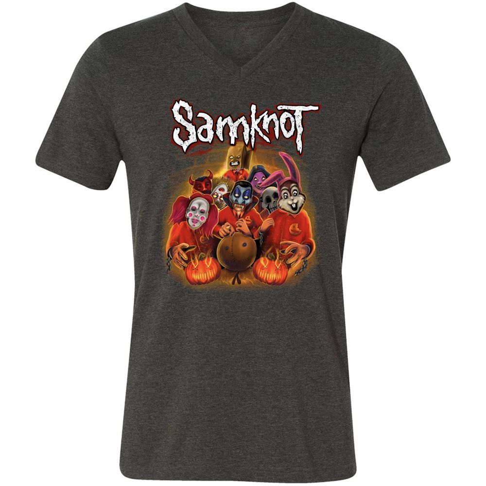 Unisex V-Neck T-Shirt - NR4DX82Q - Dark Grey Heather - 8