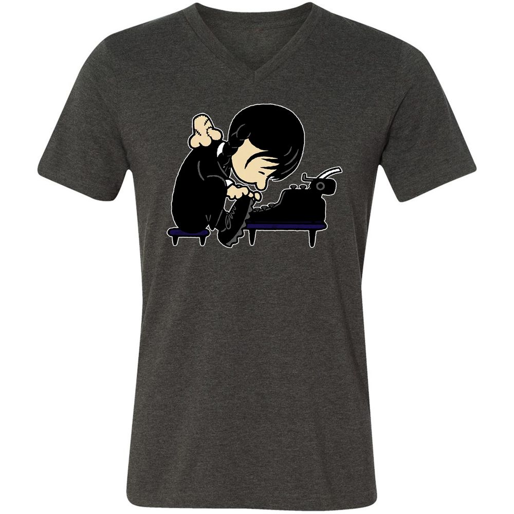 Unisex V-Neck T-Shirt - XN2BHXFV - Dark Grey Heather - 8