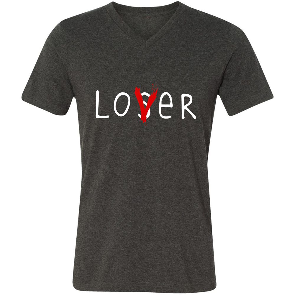 Unisex V-Neck T-Shirt - TMTKB7GG - Dark Grey Heather - 8