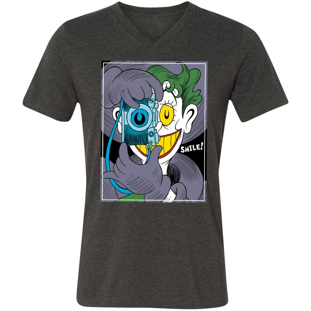 Unisex V-Neck T-Shirt - 6TDVBLV7 - Dark Grey Heather - 8