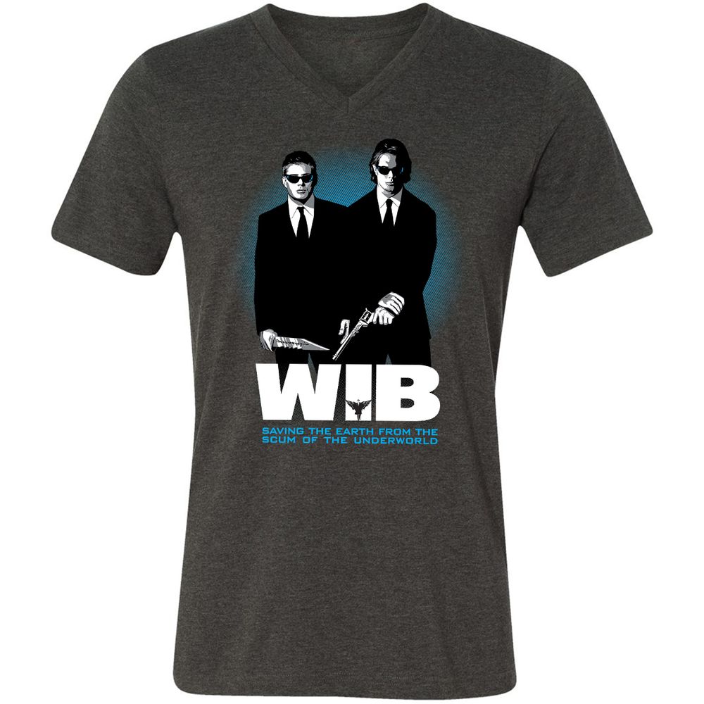 Unisex V-Neck T-Shirt - S97MDDT4 - Dark Grey Heather - 8