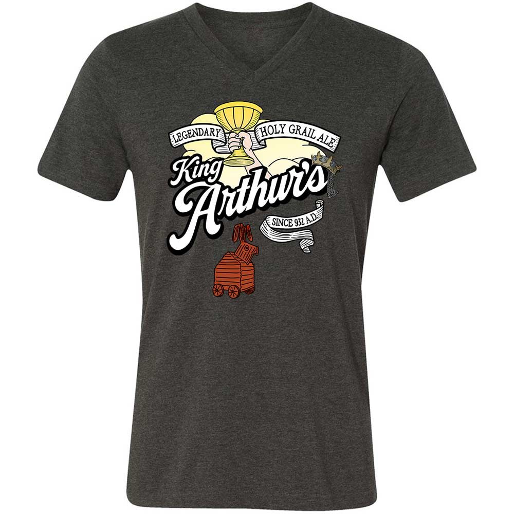 Unisex V-Neck T-Shirt - L9RJ9SG1 - Dark Grey Heather - 8