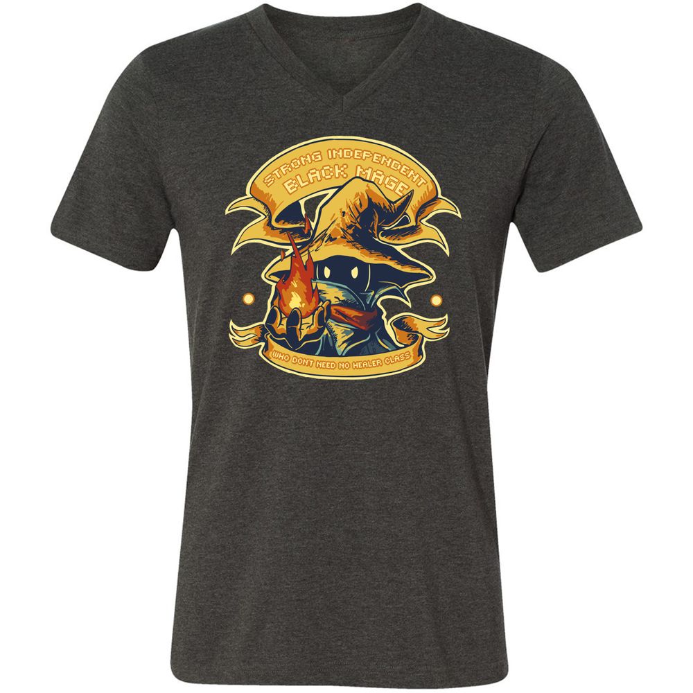 Unisex V-Neck T-Shirt - TA4CN76V - Dark Grey Heather - 8