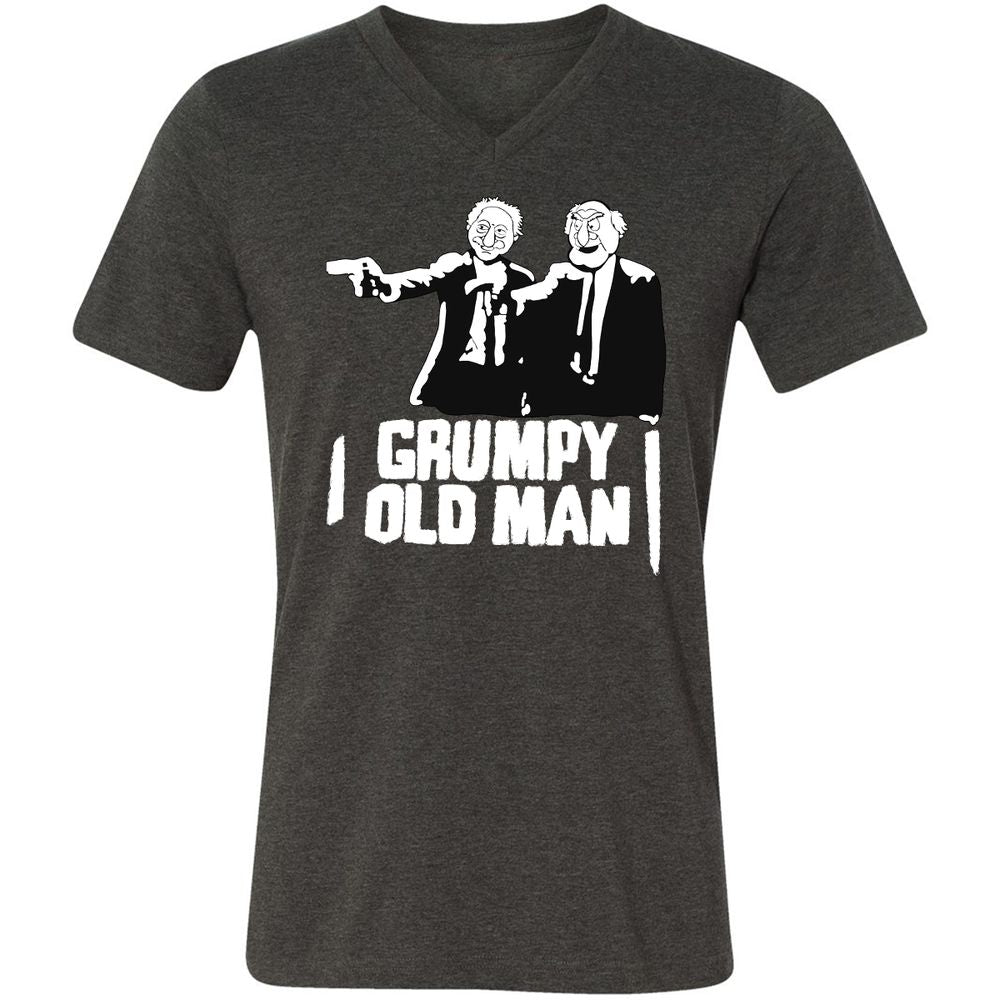 Unisex V-Neck T-Shirt - JQ1H69BQ - Dark Grey Heather - 8