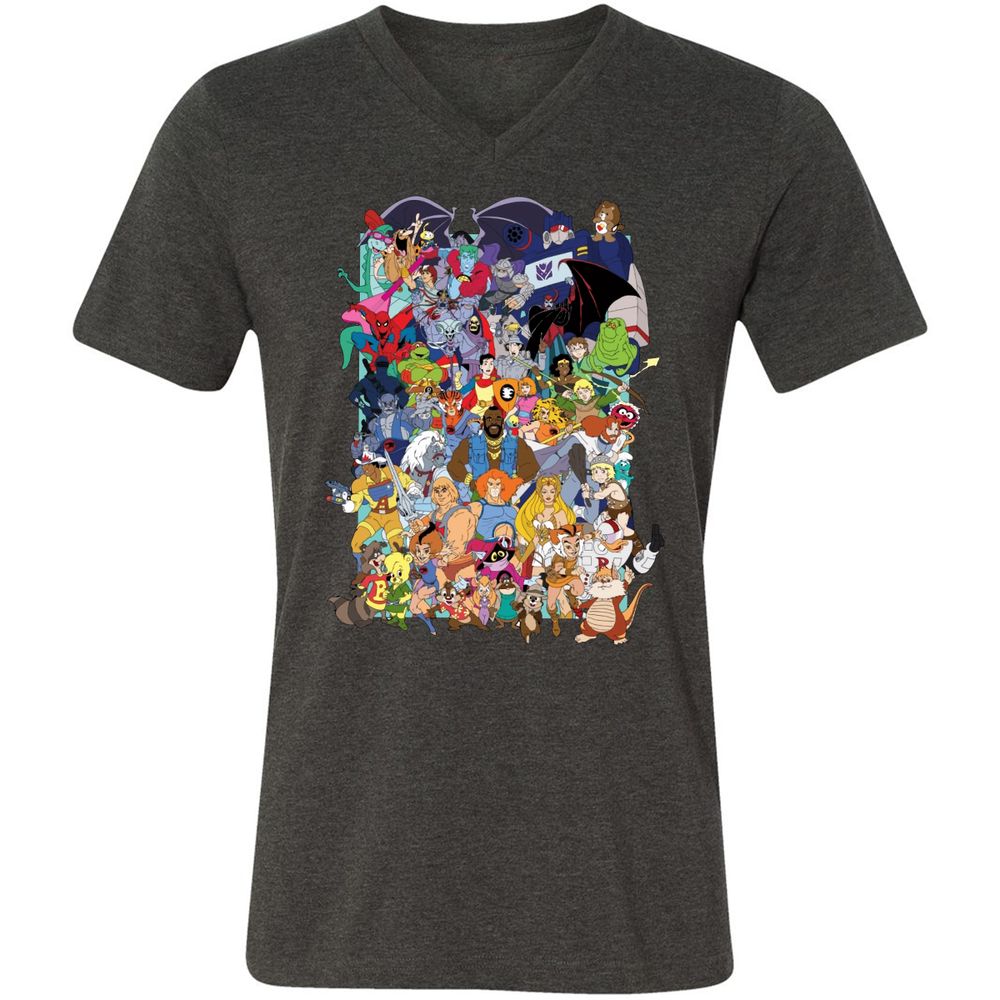 Unisex V-Neck T-Shirt - C9PSRA54 - Dark Grey Heather - 8