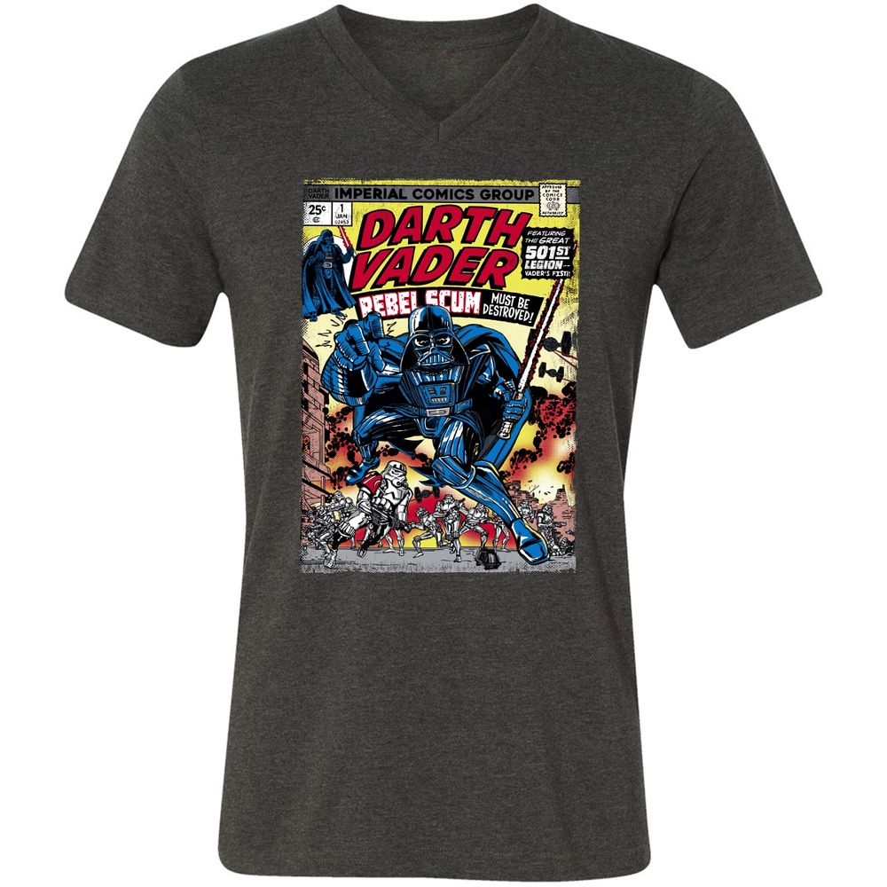 Unisex V-Neck T-Shirt - SB6UK3FJ - Dark Grey Heather - 8