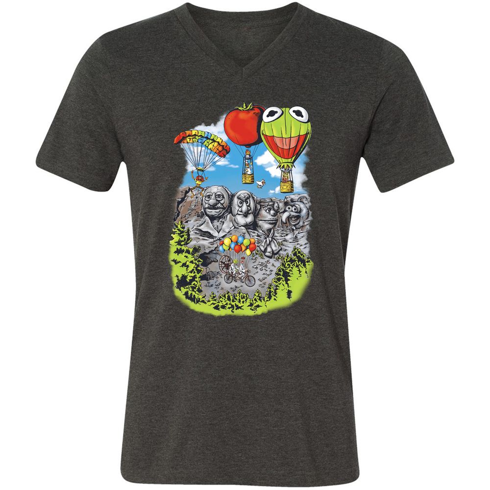 Unisex V-Neck T-Shirt - B6W3USD2 - Dark Grey Heather - 8