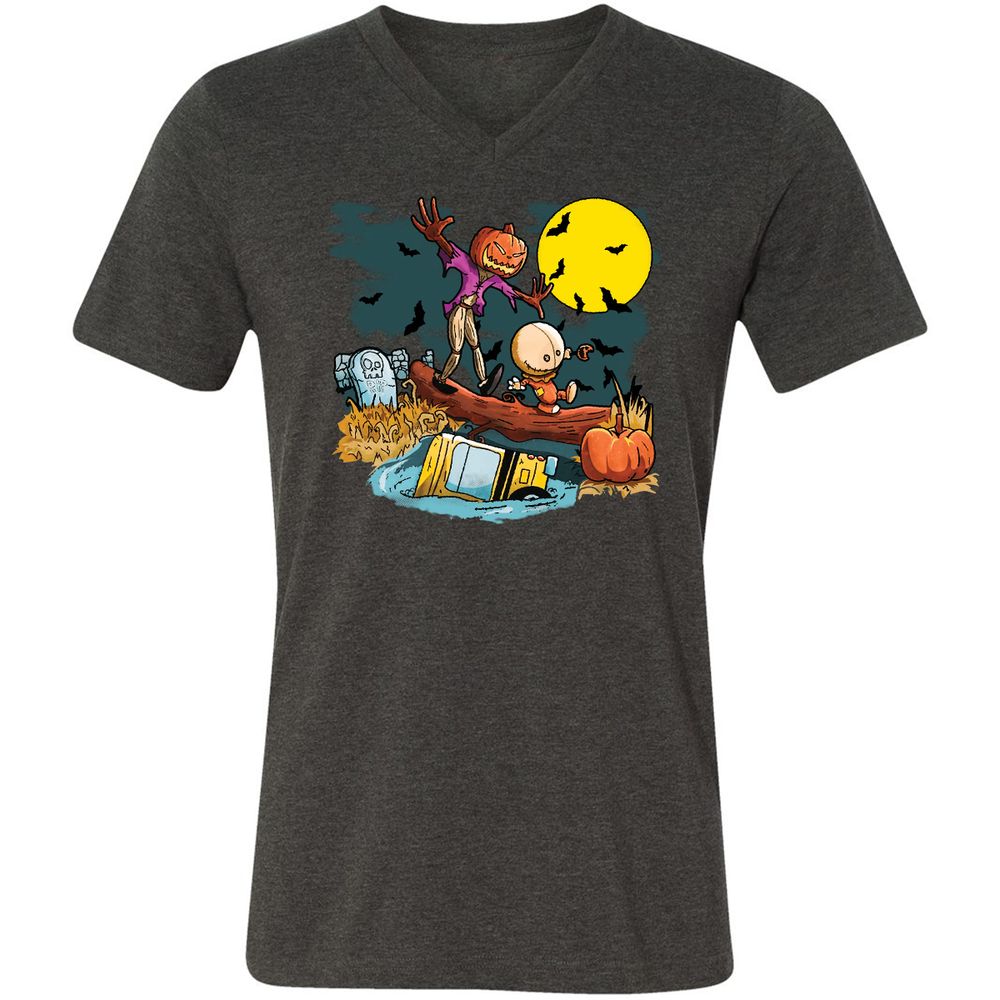 Unisex V-Neck T-Shirt - XW4QV8XY - Dark Grey Heather - 8