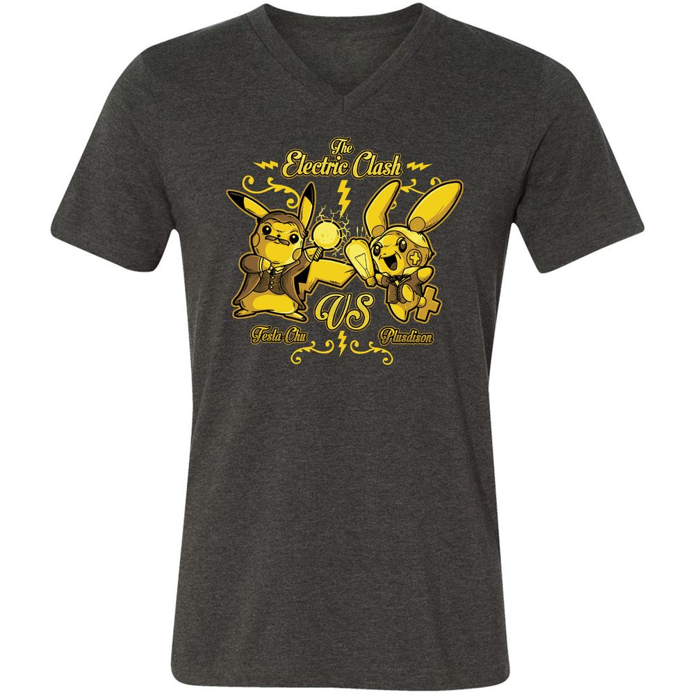 Unisex V-Neck T-Shirt - QWFGCXPK - Dark Grey Heather - 8