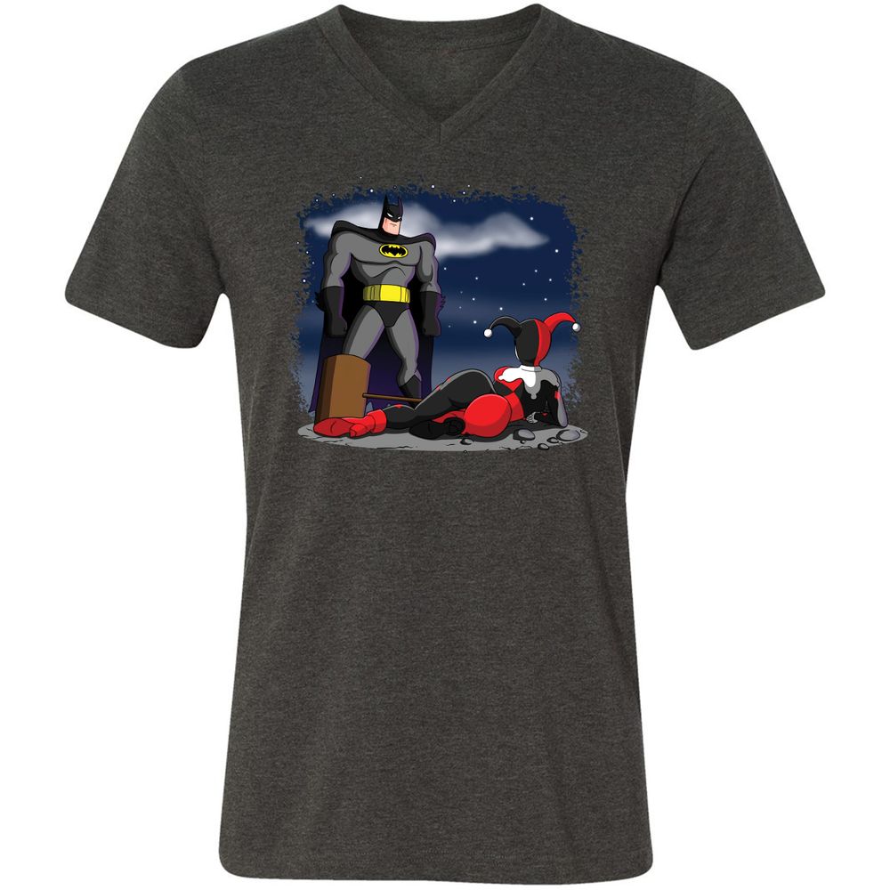 Unisex V-Neck T-Shirt - 53UP6J9Y - Dark Grey Heather - 8