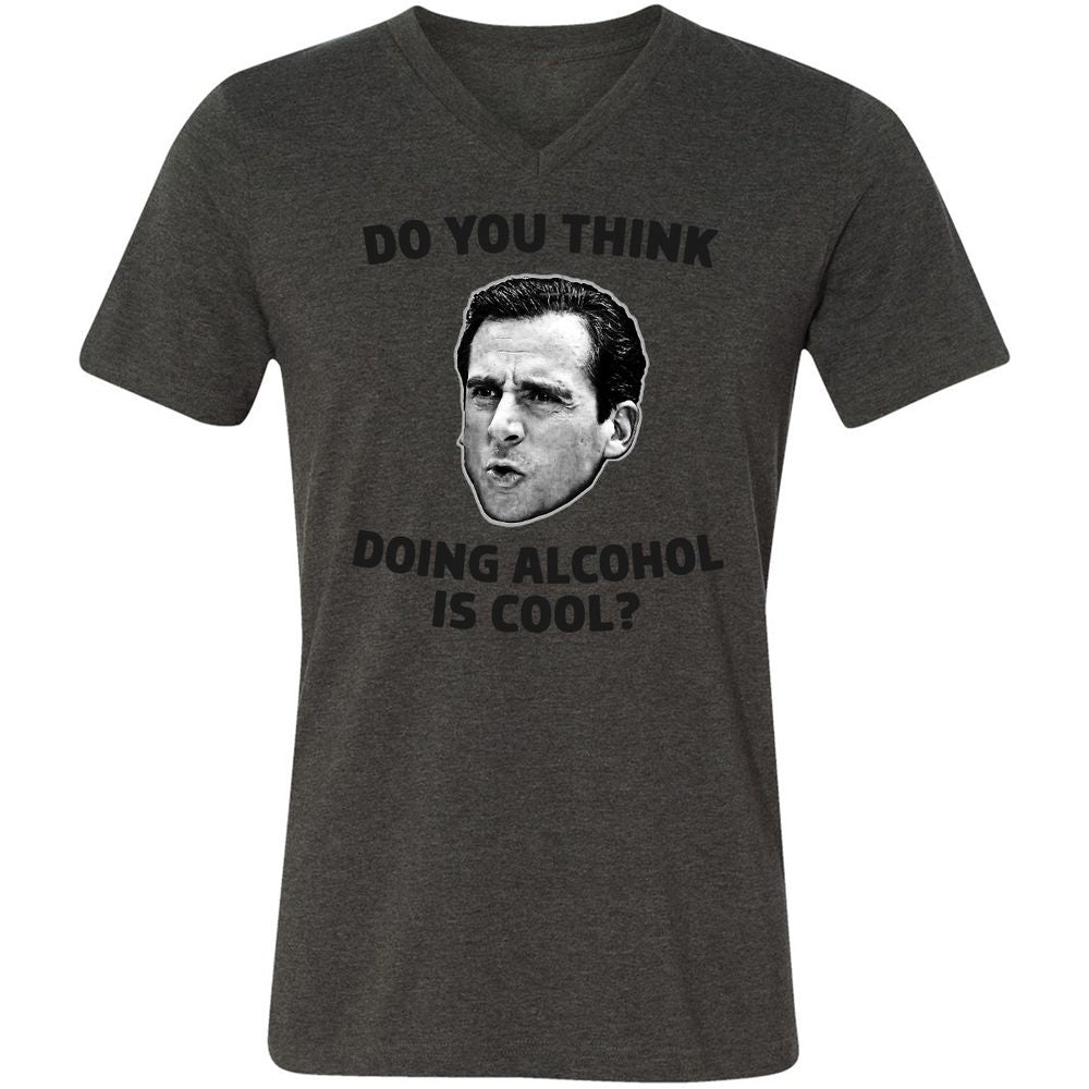 Unisex V-Neck T-Shirt - W64WGUKF - Dark Grey Heather - 8