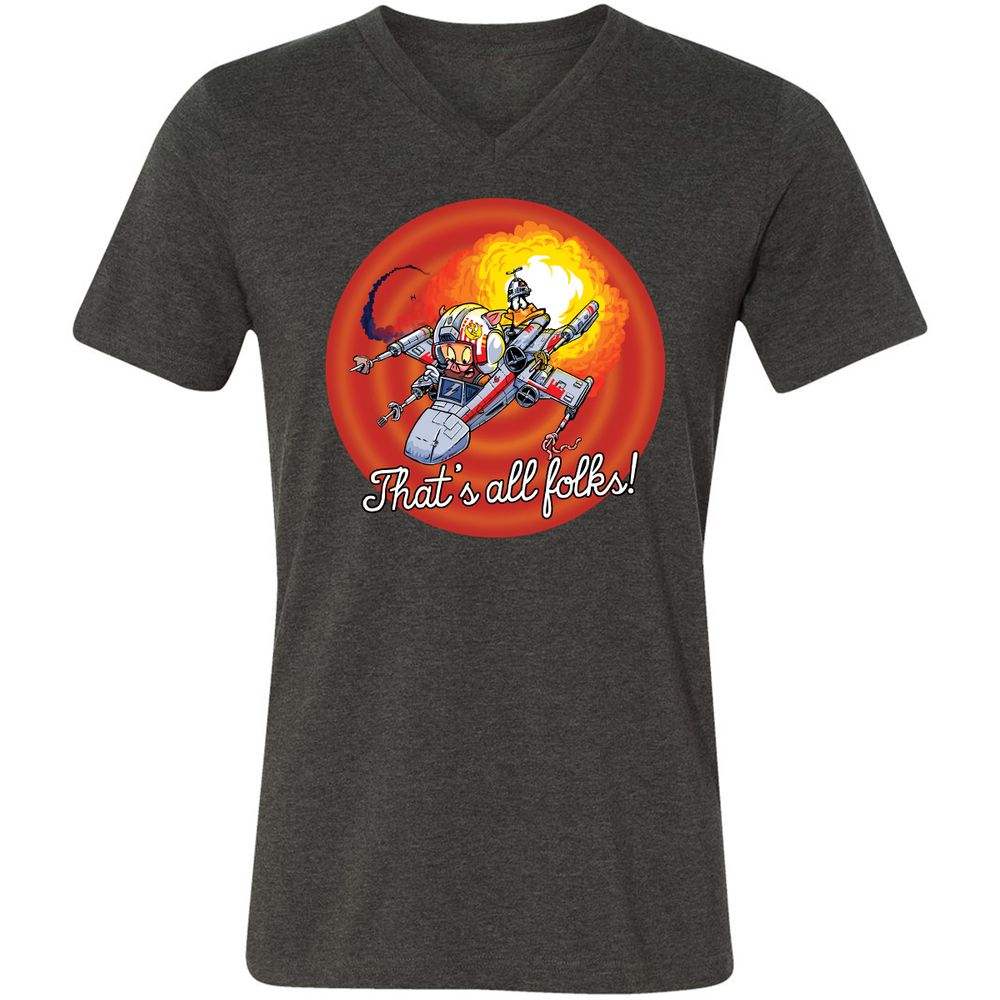 Unisex V-Neck T-Shirt - MYXKK9KA - Dark Grey Heather - 8