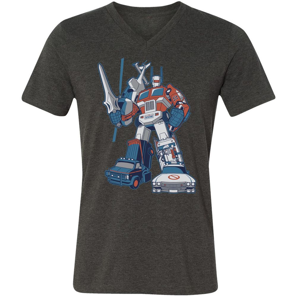 Unisex V-Neck T-Shirt - 7VBWGJM2 - Dark Grey Heather - 8