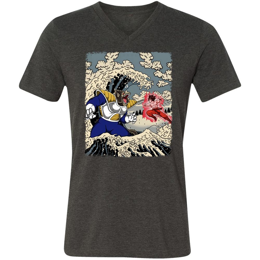Unisex V-Neck T-Shirt - 9PRUS685 - Dark Grey Heather - 8
