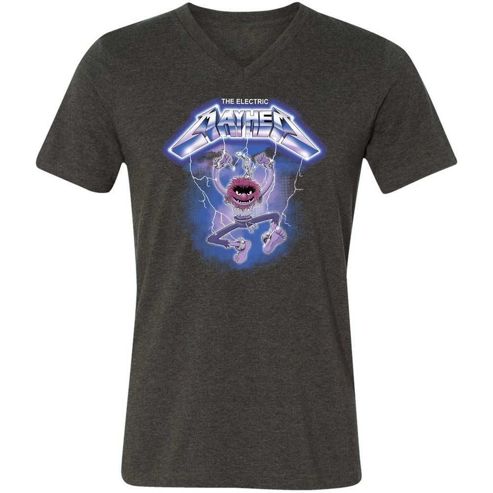 Unisex V-Neck T-Shirt - XW5RCYJD - Dark Grey Heather - 8