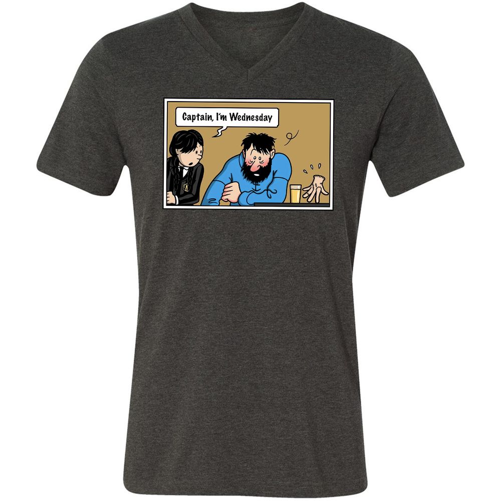 Unisex V-Neck T-Shirt - DZA3HNJV - Dark Grey Heather - 8