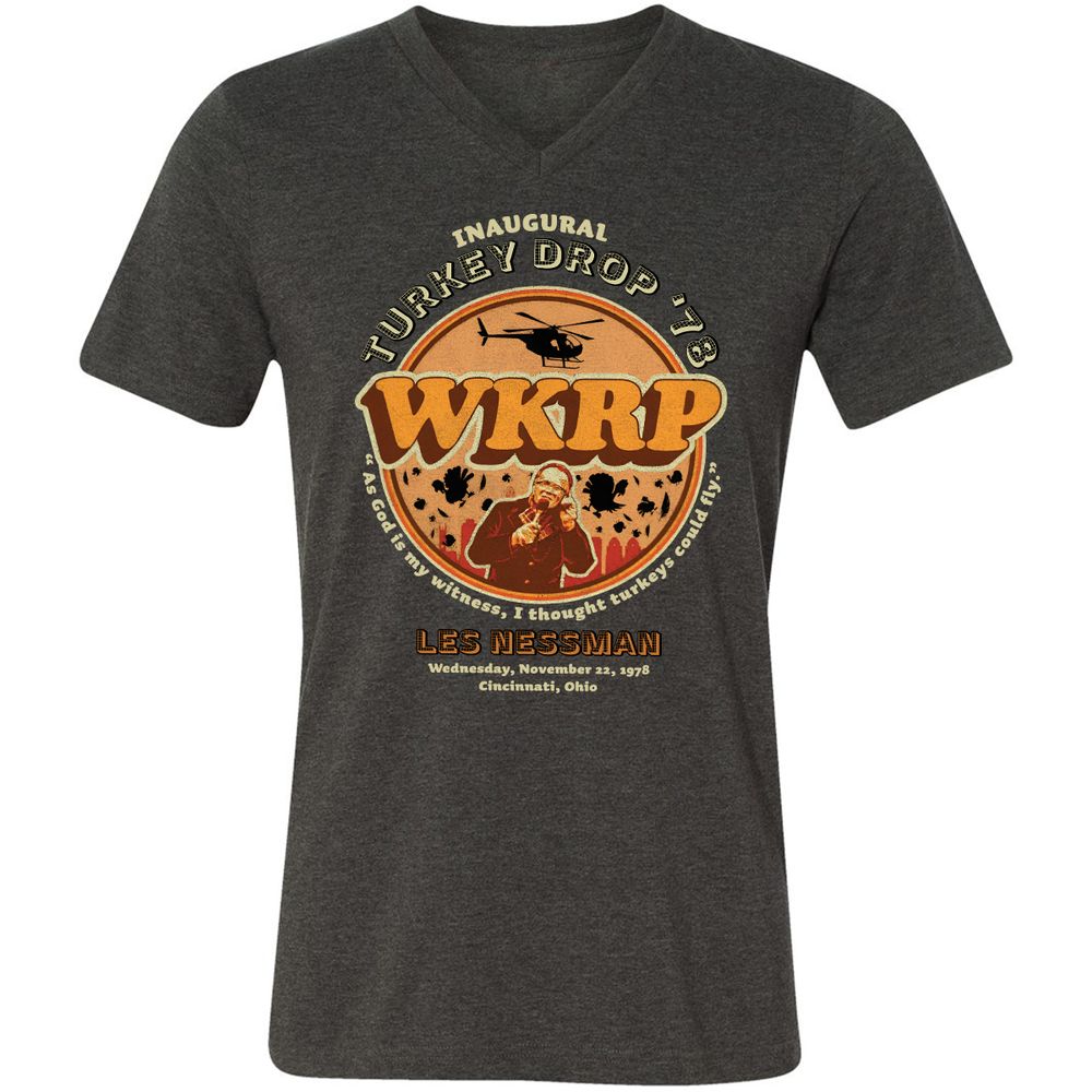 Unisex V-Neck T-Shirt - M8EQXNFQ - Dark Grey Heather - 8