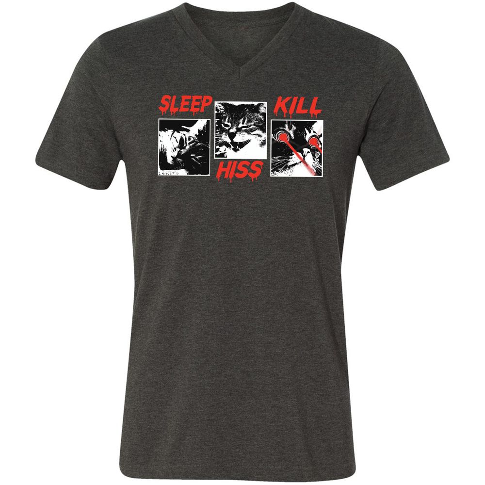 Unisex V-Neck T-Shirt - BXA9SEL9 - Dark Grey Heather - 8