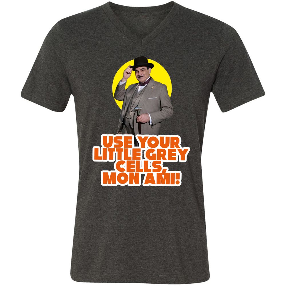 Unisex V-Neck T-Shirt - BKF9Z4MQ - Dark Grey Heather - 8