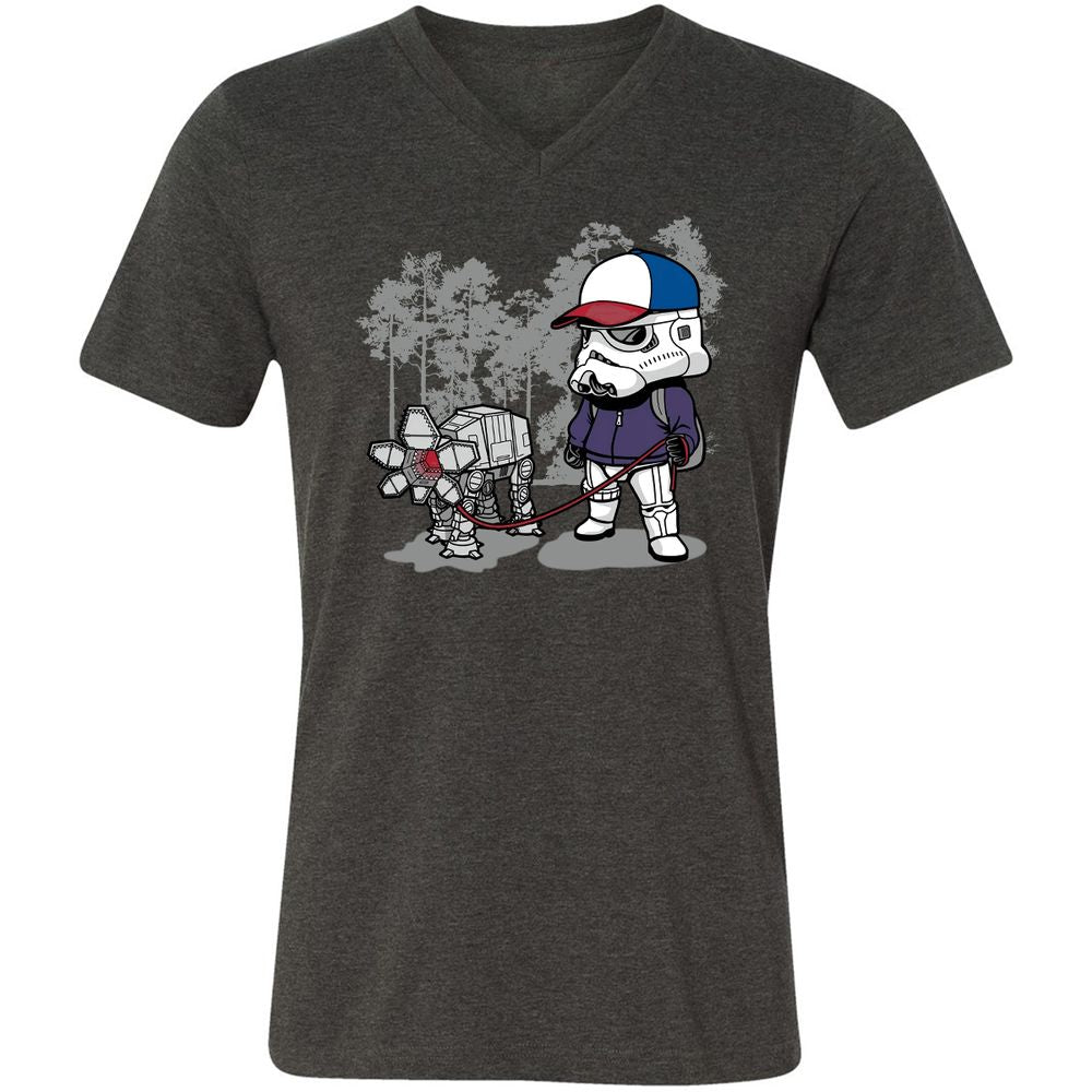 Unisex V-Neck T-Shirt - F8YZJFAJ - Dark Grey Heather - 8