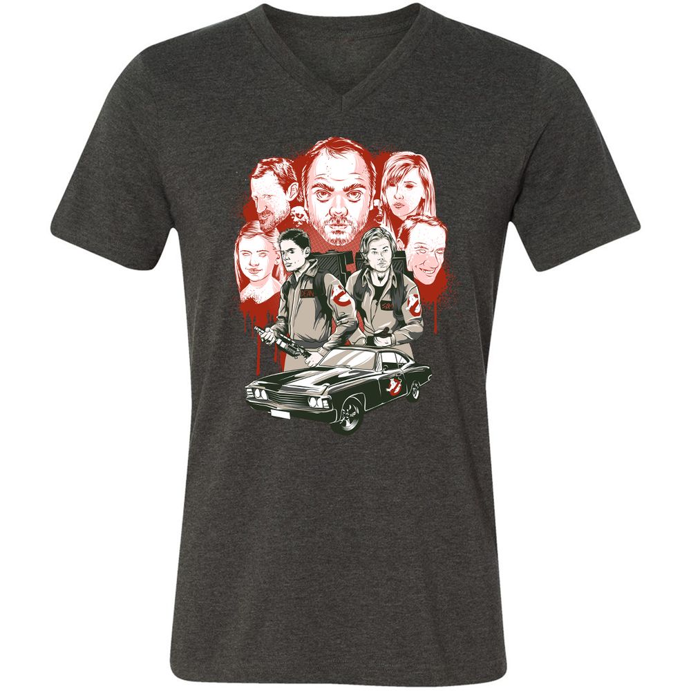 Unisex V-Neck T-Shirt - JN6VNUJB - Dark Grey Heather - 8