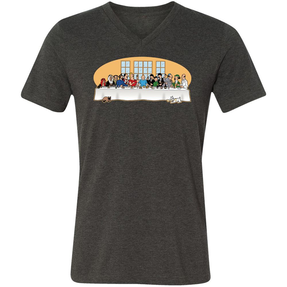 Unisex V-Neck T-Shirt - MR4HGLE6 - Dark Grey Heather - 8