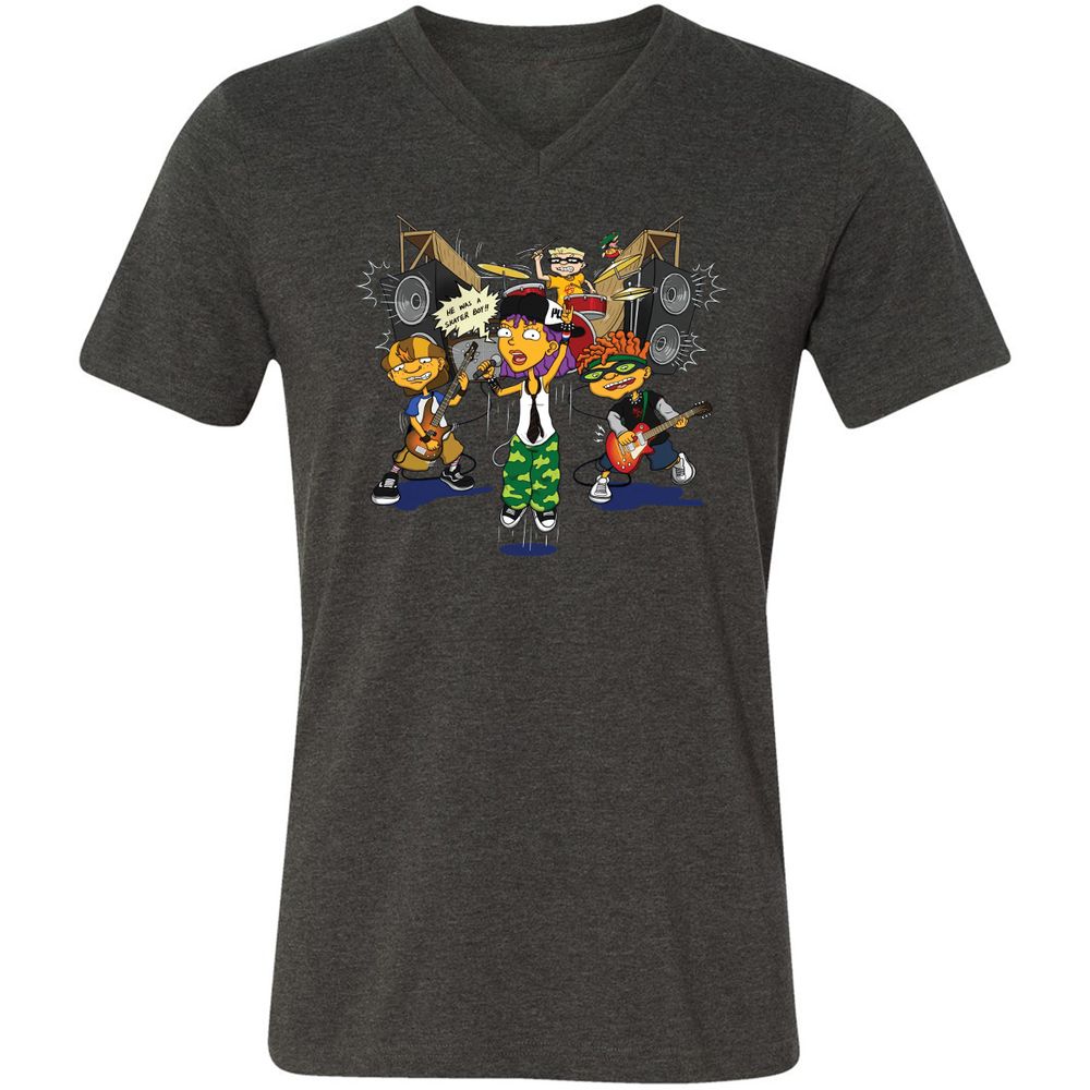Unisex V-Neck T-Shirt - J887L9YZ - Dark Grey Heather - 8