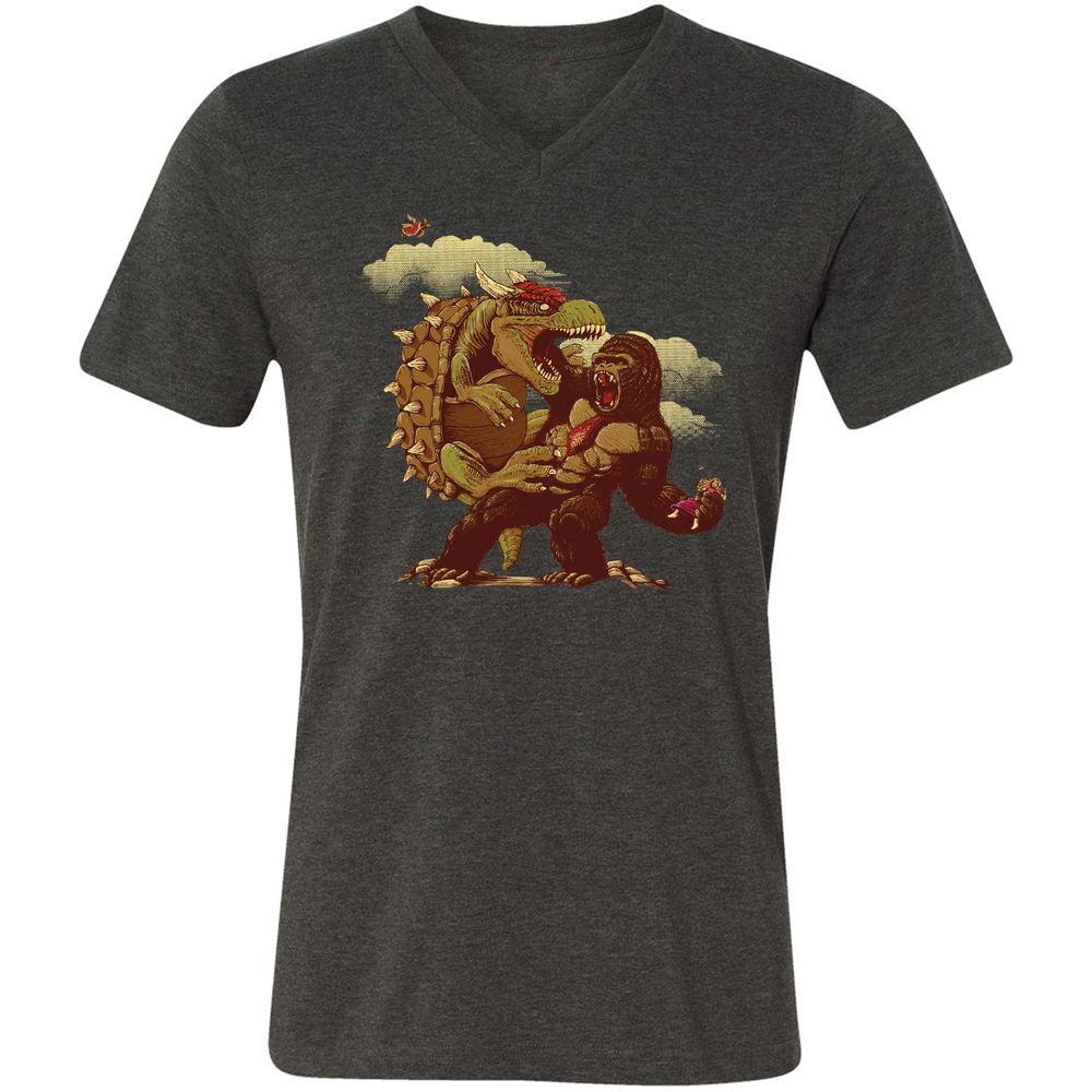 Unisex V-Neck T-Shirt - N5FBLYUQ - Dark Grey Heather - 8
