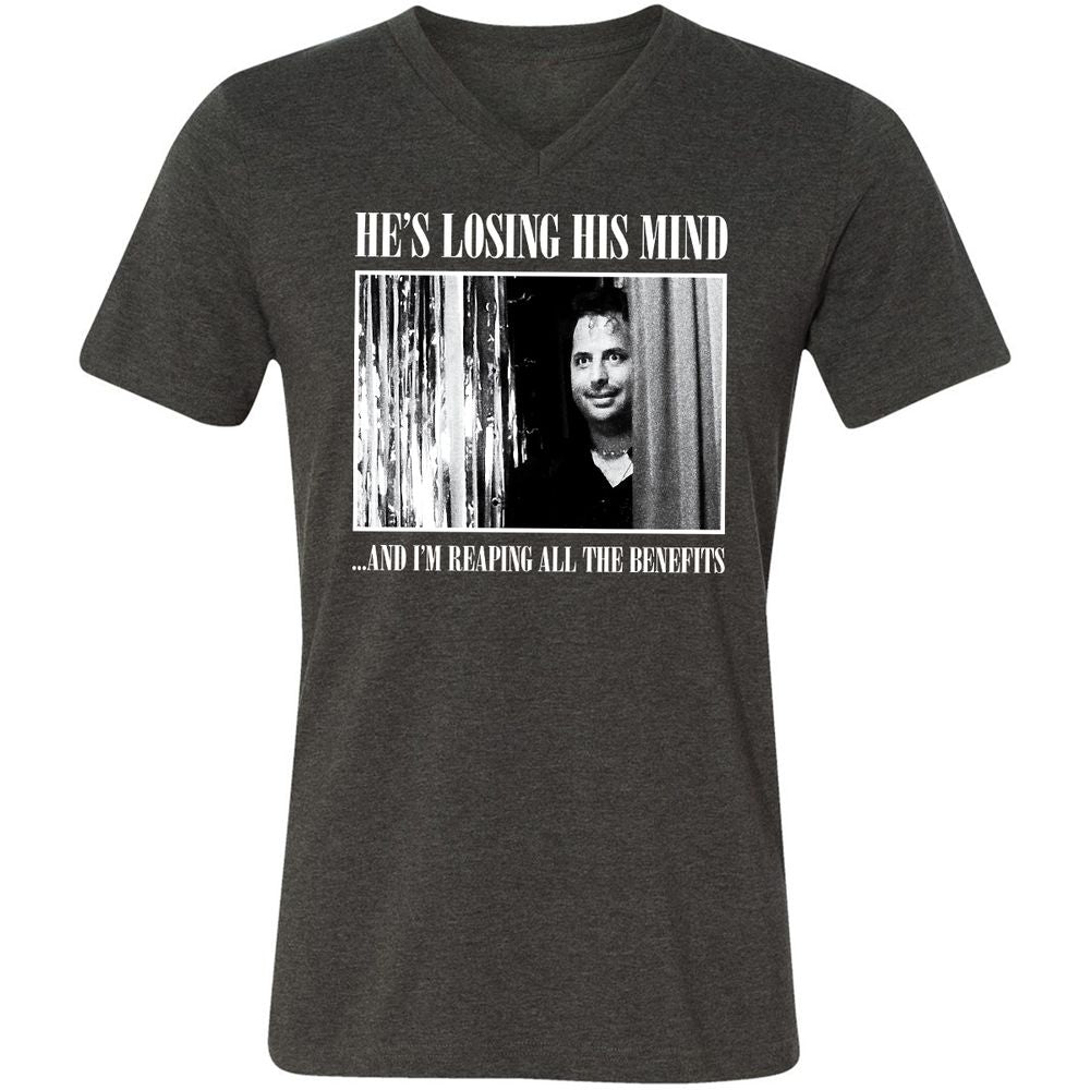 Unisex V-Neck T-Shirt - 81CM54RA - Dark Grey Heather - 8
