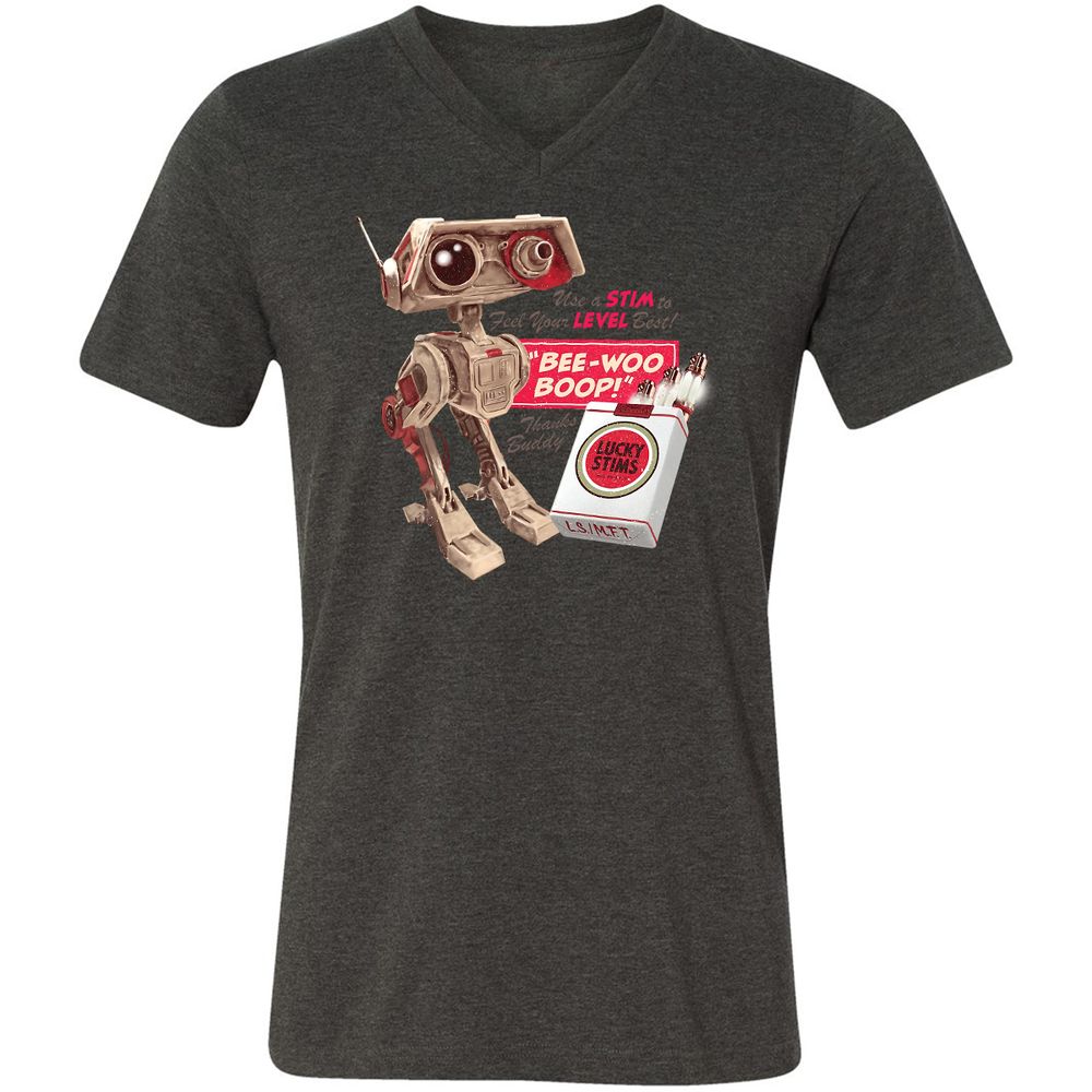 Unisex V-Neck T-Shirt - M7YJHNMC - Dark Grey Heather - 8