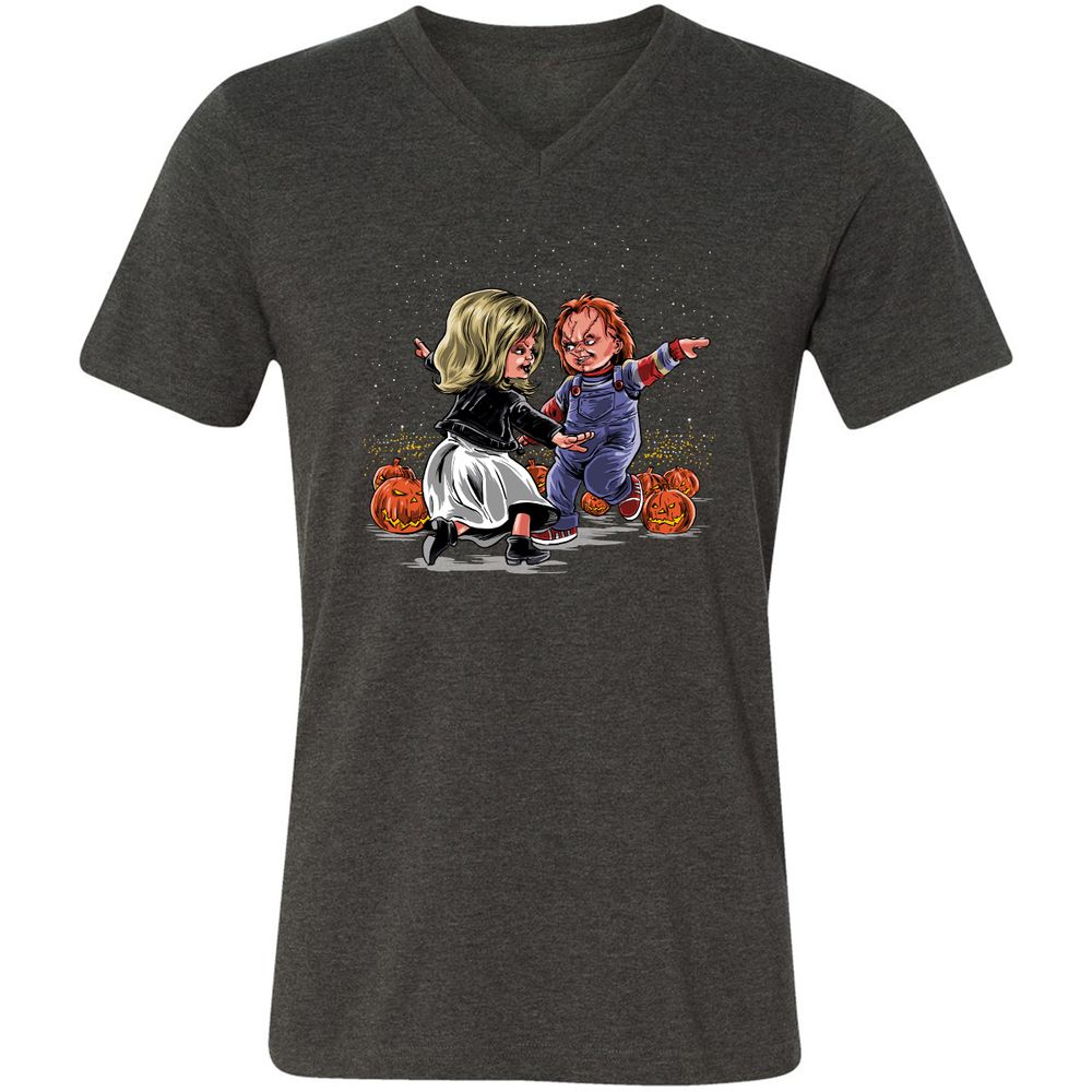 Unisex V-Neck T-Shirt - FCNMF7SY - Dark Grey Heather - 8