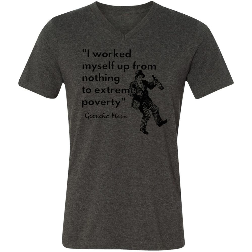 Unisex V-Neck T-Shirt - NUAAFYD3 - Dark Grey Heather - 8