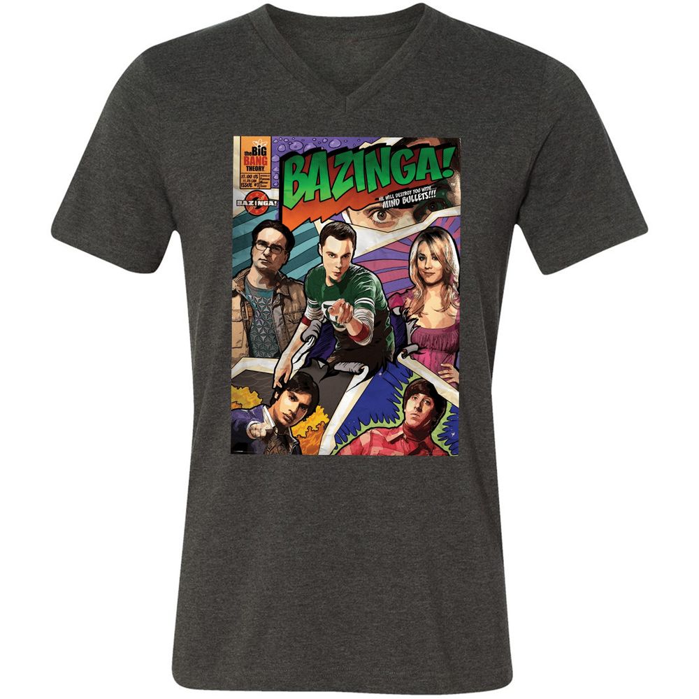 Unisex V-Neck T-Shirt - G79D7TBM - Dark Grey Heather - 8