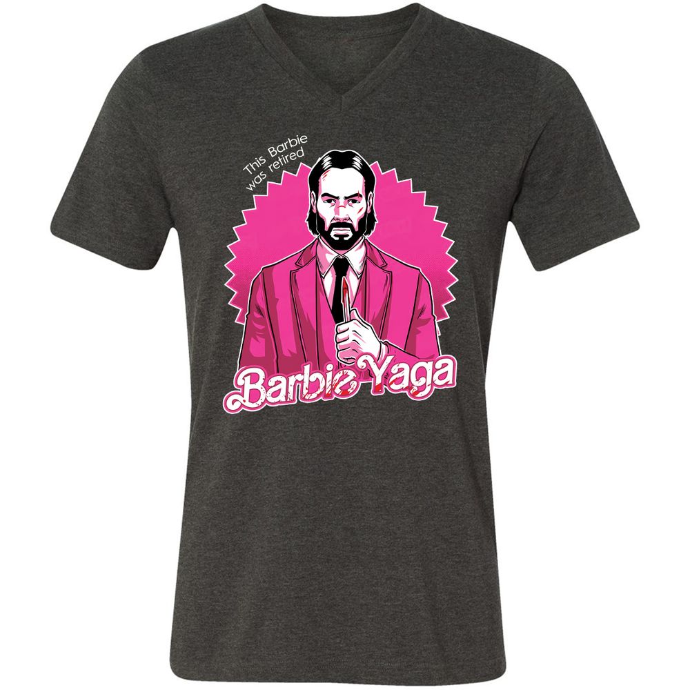 Unisex V-Neck T-Shirt - KEVDZ3J6 - Dark Grey Heather - 8