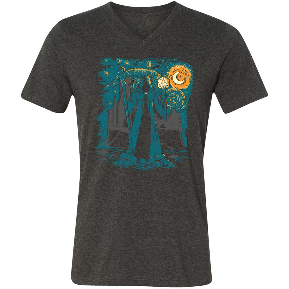 Unisex V-Neck T-Shirt - KWNEH73A - Dark Grey Heather - 8