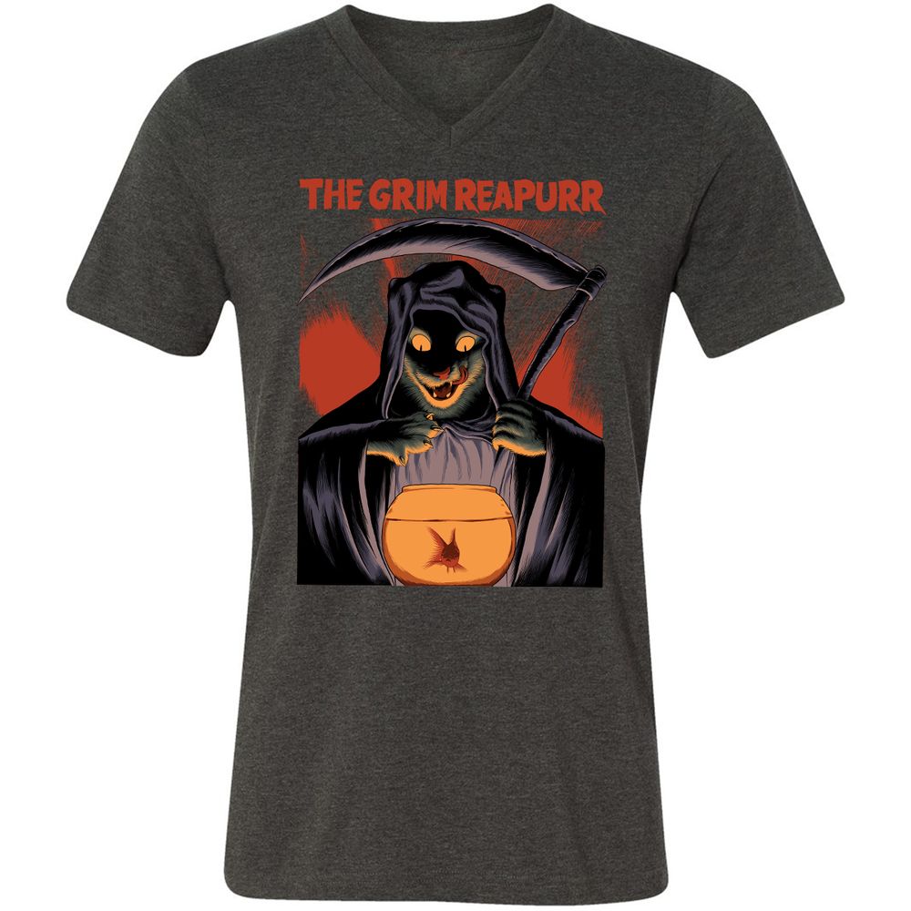 Unisex V-Neck T-Shirt - P2FJHAYT - Dark Grey Heather - 8