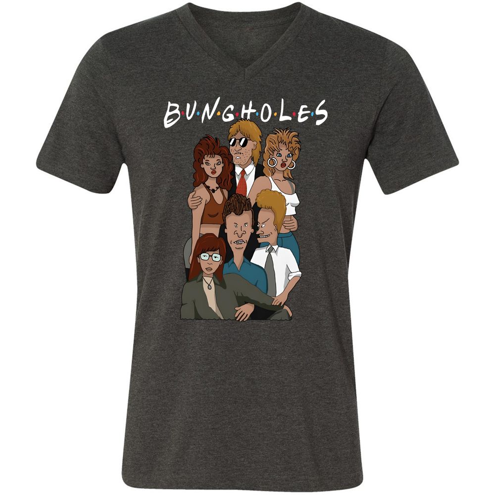 Unisex V-Neck T-Shirt - JX19L8NC - Dark Grey Heather - 8