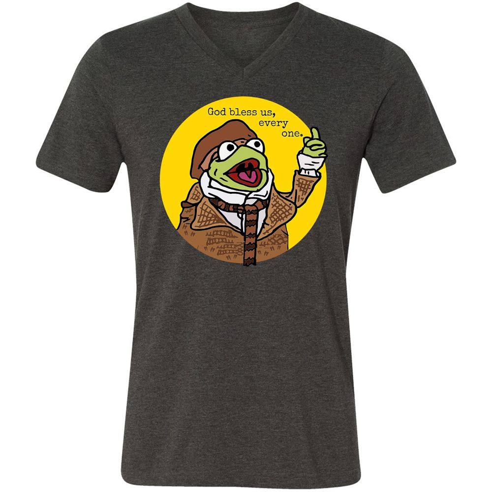 Unisex V-Neck T-Shirt - 6QR4X57F - Dark Grey Heather - 8