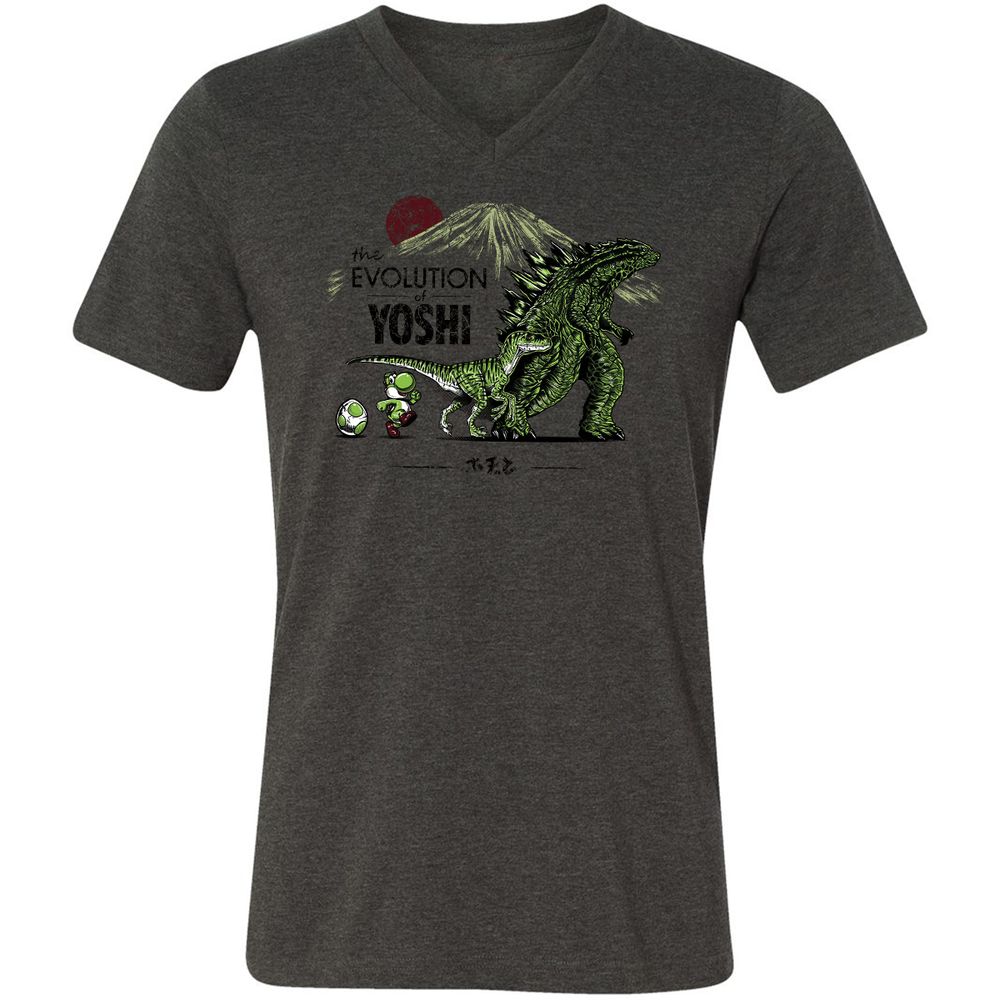 Unisex V-Neck T-Shirt - RJA3TYZT - Dark Grey Heather - 8