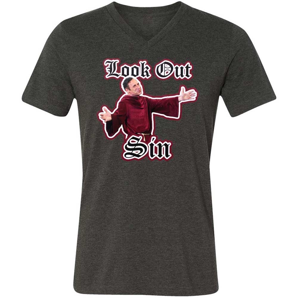 Unisex V-Neck T-Shirt - 779LZF8Z - Dark Grey Heather - 8