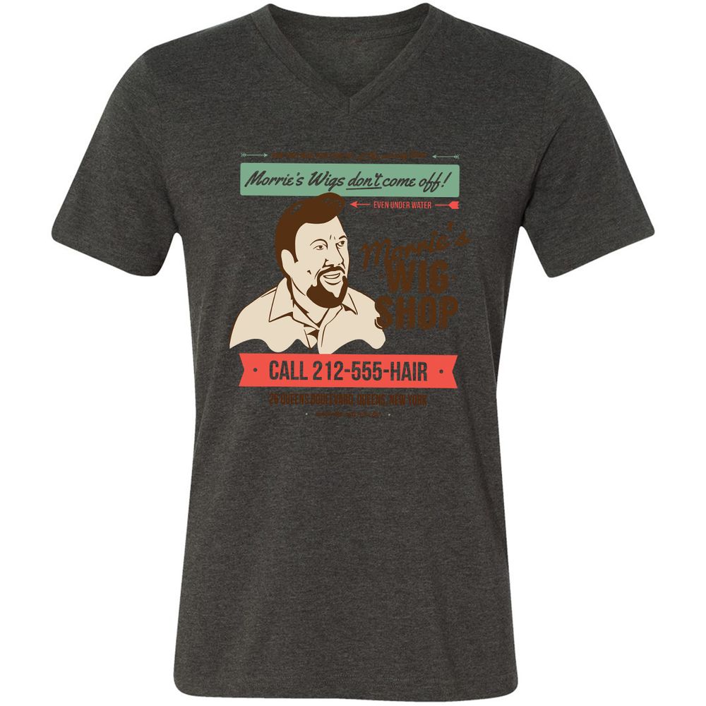 Unisex V-Neck T-Shirt - N8YYW471 - Dark Grey Heather - 8