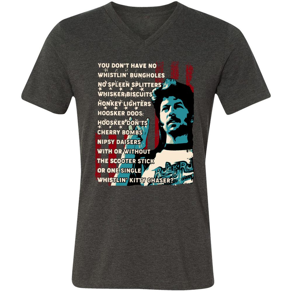 Unisex V-Neck T-Shirt - 92A1VNWQ - Dark Grey Heather - 8