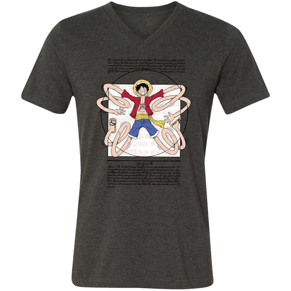 Unisex V-Neck T-Shirt - 29GF38BW - Dark Grey Heather - 8