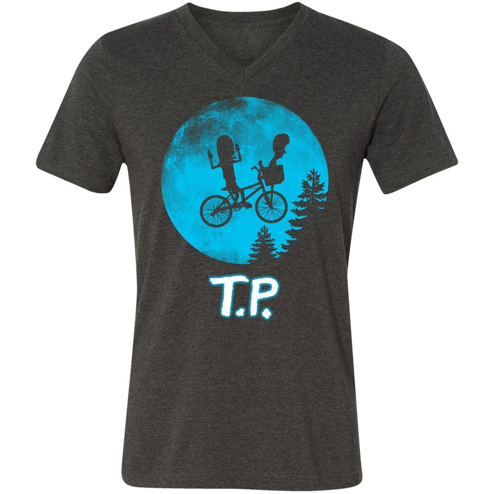 Unisex V-Neck T-Shirt - L9NZK168 - Dark Grey Heather - 8