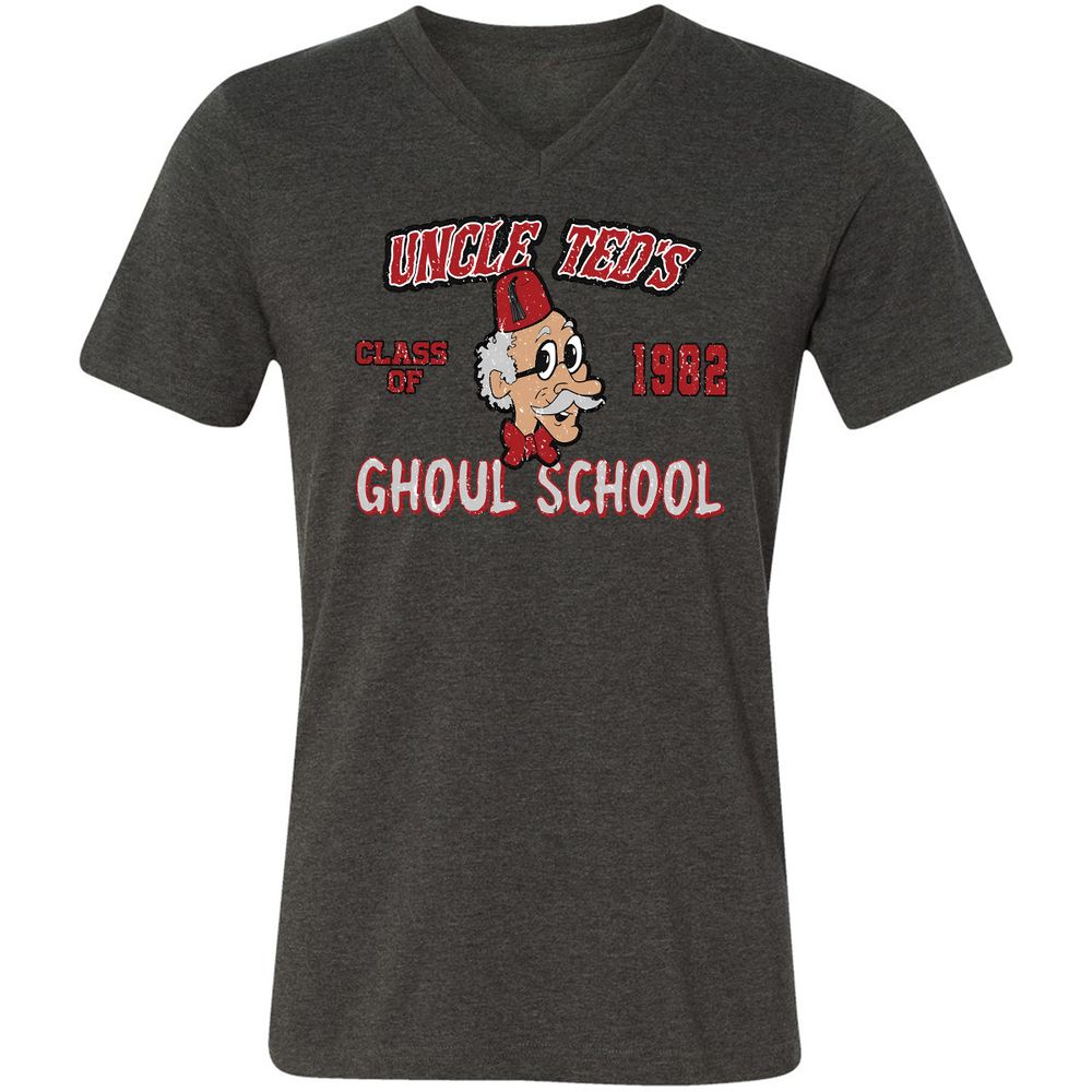 Unisex V-Neck T-Shirt - UN5WGY39 - Dark Grey Heather - 8