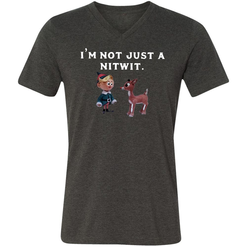Unisex V-Neck T-Shirt - DPNMDE54 - Dark Grey Heather - 8